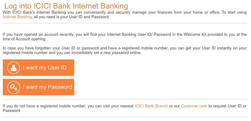 ICICI Bank Internet Banking