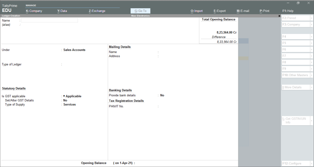 How to Create Ledgers in Tally image 3